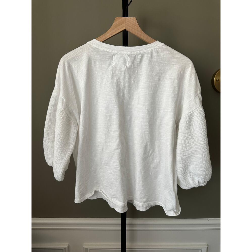 Velvet by Anthropologie Margot 100% Cotton Knit Top White Large - Picture 7 of 7